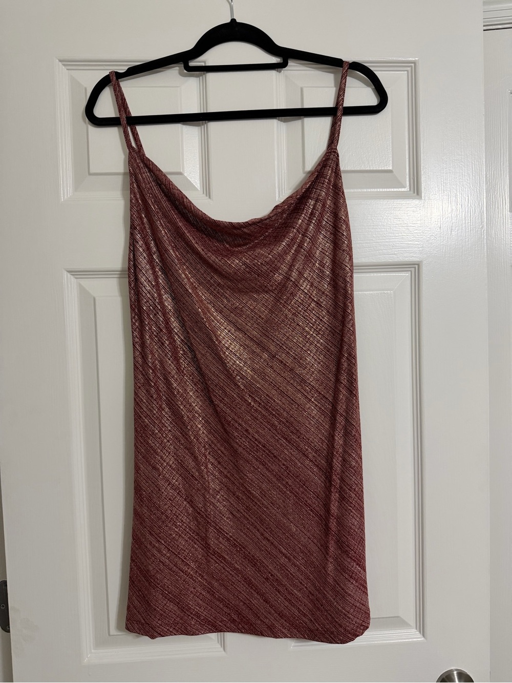 Forever 21 Metallic Mauve Cowl Neck Slip Camisole